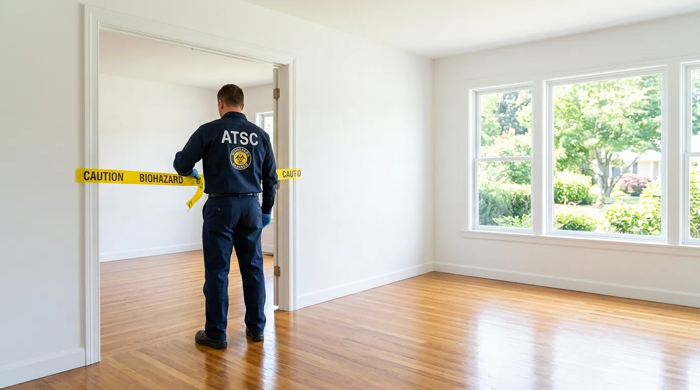 Certified biohazard cleanup crew performing Trauma Scene Cleanup in Crystal Lake